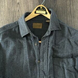 Vintage St John’s Bay 100% Cotton Grey Herringbone Button Down Shirt Men’s Med